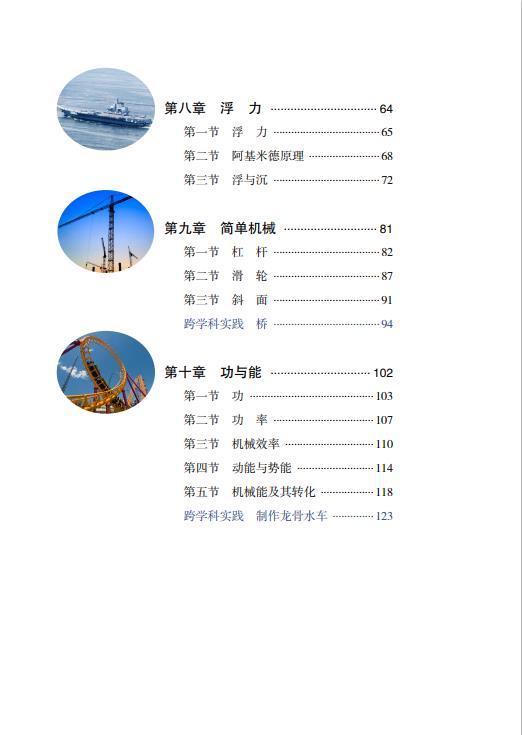 义务教育教科书五四制物理八年级下册2025年春高清电子课本pdf下载